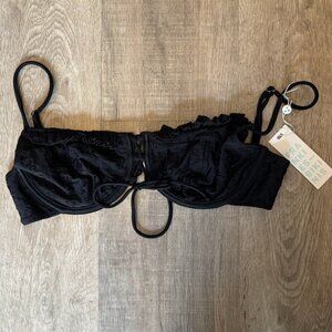 Frankies Bikini Top Black Large - Lucia Eyelet Top